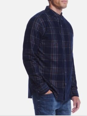 Weatherproof Vintage Men's Plaid Corduroy Shirt - Blue SIZE M NWT